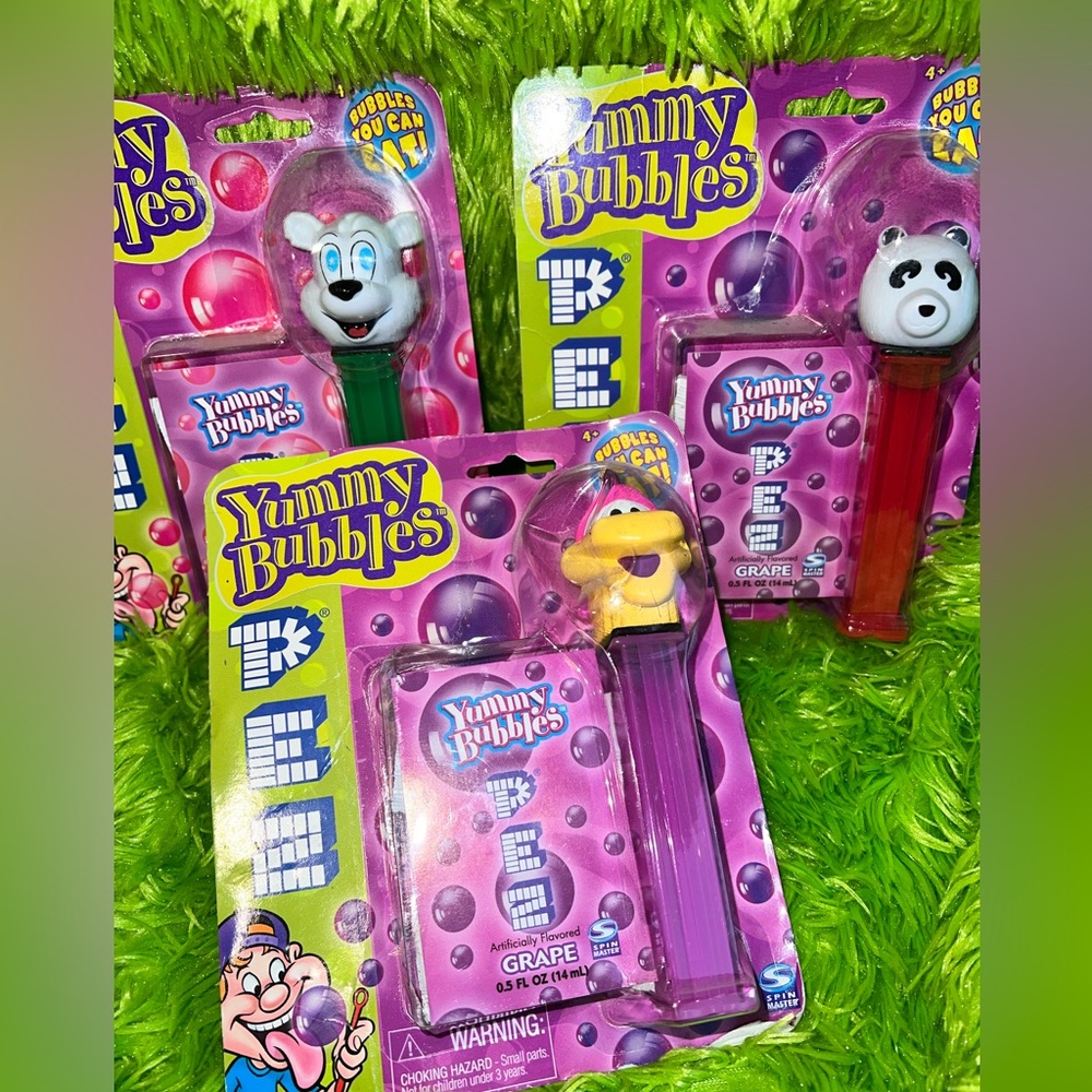 PEZ yummy bubbles lot of three vintage collectible from 2002
